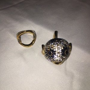 Blowfish crystal embellished ring